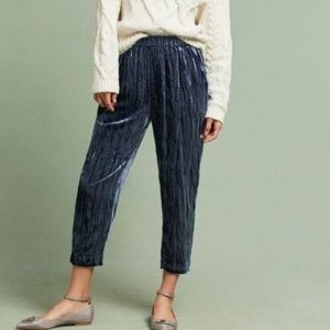 Anthropologie Pants - New Anthropologie Velvet Cropped Pants Sz S Blue Anthropologie Pants - New Anthropologie Velvet Cropped Pants Sz S Blue